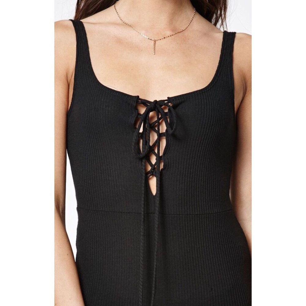 Lace Up Ribbed Bodysuit